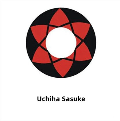 Naruto Sharingan Cosplay Contact Lenses, Anime Uchiha Itachi Sasuke Kakashi Madara Sharingan Eye Contacts, Halloween Cosplay Color Contact Lens for Anime Party Costume