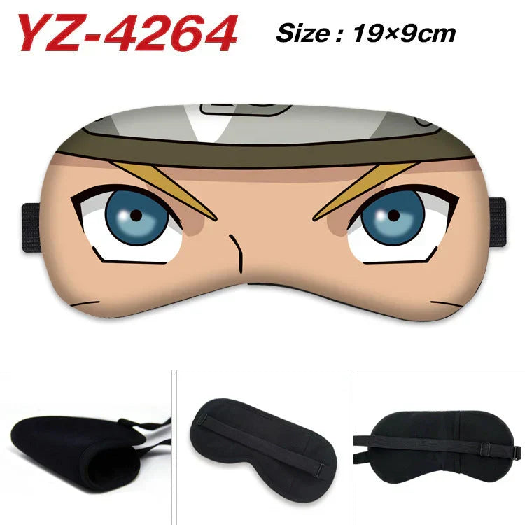 Naruto Anime Sleep Eye Mask, Uchiha Sasuke Itachi Madara Sakura Printed Blindfold, Soft Comfort Light Blocking Eye Cover for Travel Nap, Multiple Styles, Anime Fan Gift