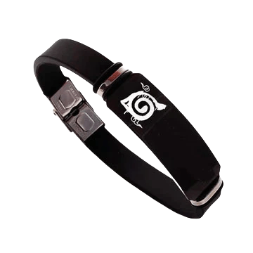 Naruto Anime Wristband Bracelet, Konoha Village Symbol PU Leather Adjustable Bracelet, Cosplay Accessory, Anime Jewelry Gift for Men Women Fans