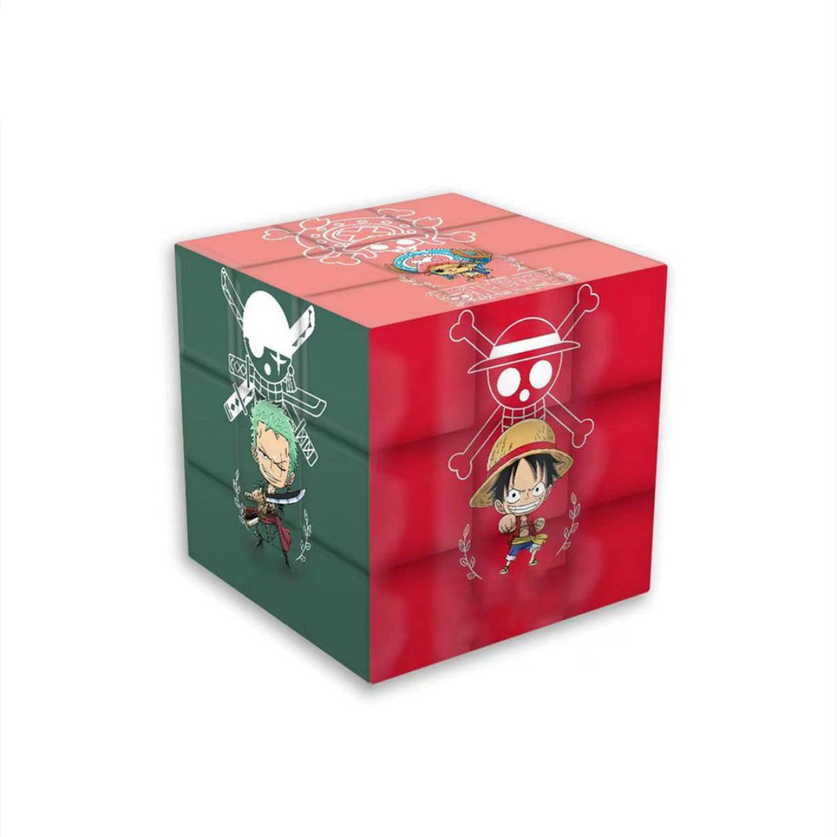 One Piece Anime 3x3 Speed Rubik's Cube, Monkey D Luffy Roronoa Zoro Pattern Magic Cube Puzzle Toy, One Piece Character Brain Teaser Game, Collectible Desk Decoration & Anime Fan Gift