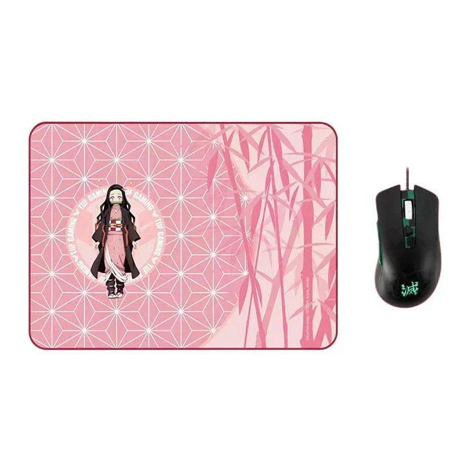 Demon Slayer Anime Mouse Pad, Nezuko & Inosuke Gaming Mousepad, Non-Slip Rubber Base Waterproof Desk Mat, Smooth Surface Mouse Mat for Laptop Computer Office Game, Demon Slayer Fan Merch Gift