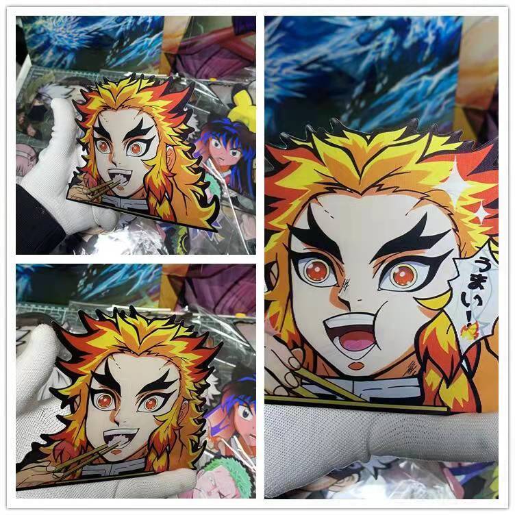 Anime 3D Lenticular Motion Flip Stickers, Demon Slayer Naruto Changing Image Decals, Waterproof Holographic Shift Stickers for Car Laptop Water Bottle Phone Case, Anime Character 3D Illusion Sticker, Fan Collectible Merch Gift