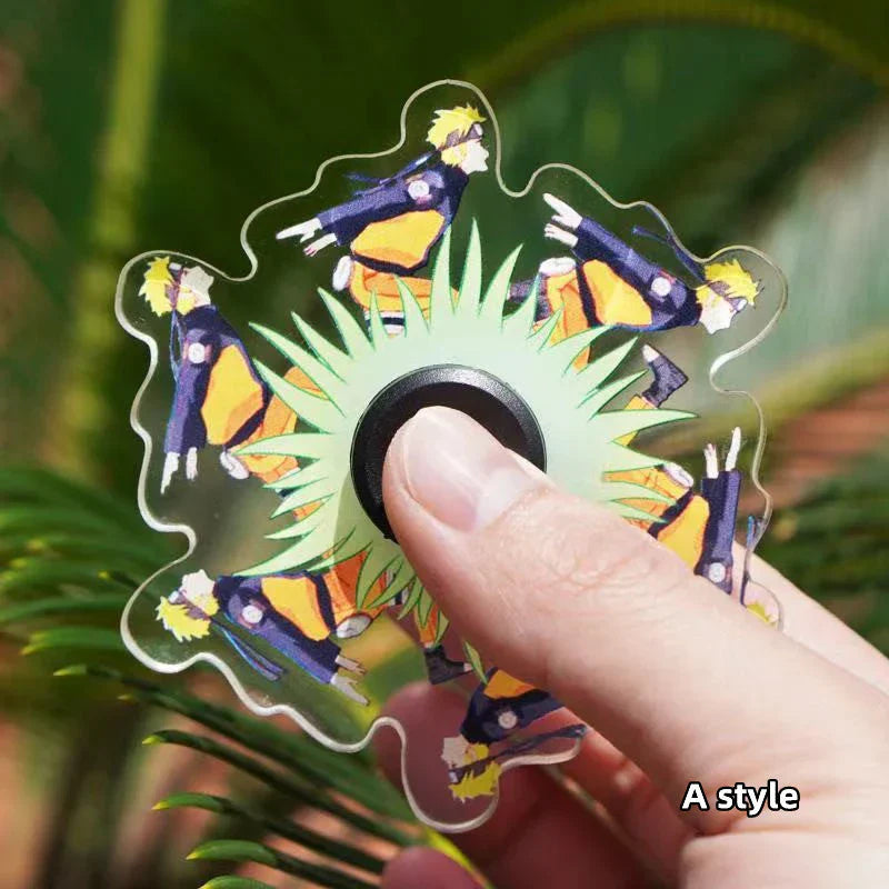 Naruto Anime Running Fidget Spinner, Optical Illusion Dynamic Fidget Toy, Acrylic Character Animation Fingertip Spinner, Stress Relief Hand Spinner, Collectible Gift for Naruto Fans