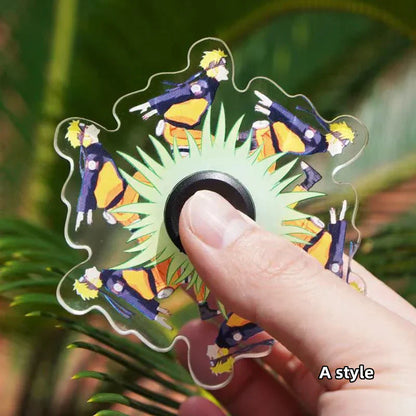 Naruto Anime Running Fidget Spinner, Optical Illusion Dynamic Fidget Toy, Acrylic Character Animation Fingertip Spinner, Stress Relief Hand Spinner, Collectible Gift for Naruto Fans