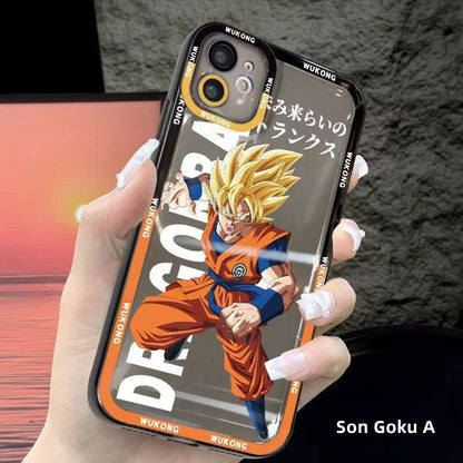 Dragon Ball Z Anime Phone Case, Goku Trunks Vegeta Clear Transparent Protective Cover, DBZ Cartoon Character Shockproof Phone Case for iPhone, Anime Fan Merch Phone Shell