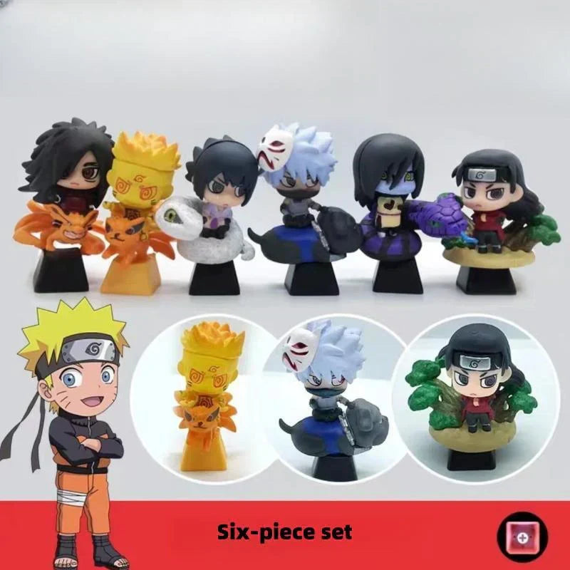 Naruto Anime Custom Keycap Set, Q Version Naruto Sasuke Itachi Kakashi Figurine Keycaps, Handmade 3D Resin Key Caps for Cherry MX Mechanical Keyboard, Anime Keyboard Decor Gift for Naruto Fans