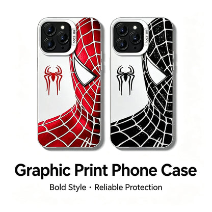 Marvel Spider‑Man Classic Suit Graphic iPhone Phone Case, Anti‑Drop Full‑Body Protective Cover, Precise Cutout Lens Raised Protection Phone Shell, Red & Black 2 Styles Available