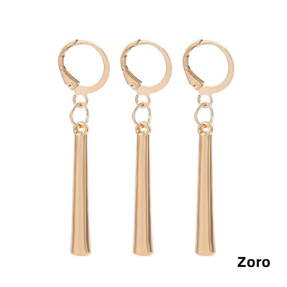 One Piece Anime Cosplay Earrings, Roronoa Zoro Trafalgar Law Gold Dangle Drop Hoop Earrings, Metal Costume Jewelry, Anime Cosplay Accessories Gift for One Piece Fans