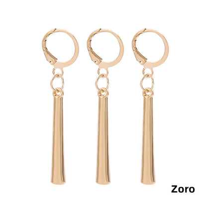 One Piece Anime Cosplay Earrings, Roronoa Zoro Trafalgar Law Gold Dangle Drop Hoop Earrings, Metal Costume Jewelry, Anime Cosplay Accessories Gift for One Piece Fans