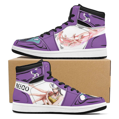 One Piece Nico Robin Anime High Top Sneakers, Custom Printed Nico Robin Character Fashion Casual Shoes, One Piece Anime Streetwear Footwear, Anime Sneaker Gift for One Piece Fans