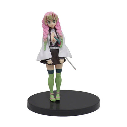 Demon Slayer Mitsuri Kanroji Figure, Love Hashira Mitsuri Kanroji GK Statue, Anime Fighting Pose Figurine with Transparent Effect Base, Collectible Desktop Ornament Gift for Demon Slayer Fans