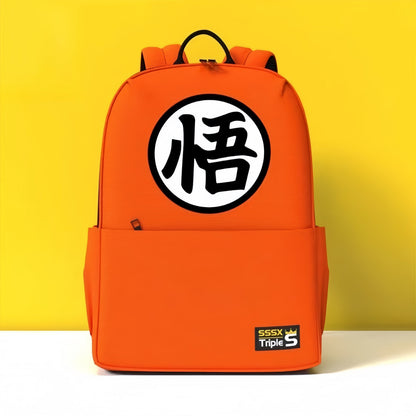 Dragon Ball Z Backpack, Goku Kanji Logo Anime School Backpack, Lightweight Casual Daypack Bookbag, Dragon Ball Character Print Rucksack for Teens Students, DBZ Dragon Ball Fan Merch Gift
