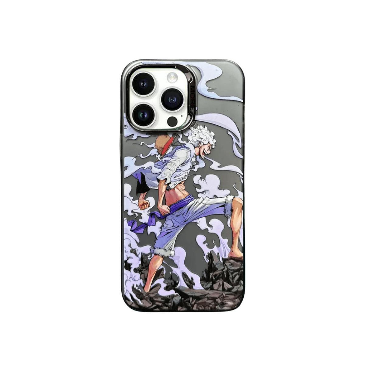 One Piece Anime Phone Case for iPhone, Monkey D Luffy Gear 5 & Roronoa Zoro HD Art Print Shockproof Protective IMD Hard Back Cover, One Piece Manga Character Phone Shell for iPhone Series Anime Merch