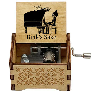 One Piece Monkey D Luffy Roronoa Zoro Nami Sanji Wooden Hand Crank Music Box, Bink's Sake Melody Collectible Decor Music Box Gift for Anime Fans