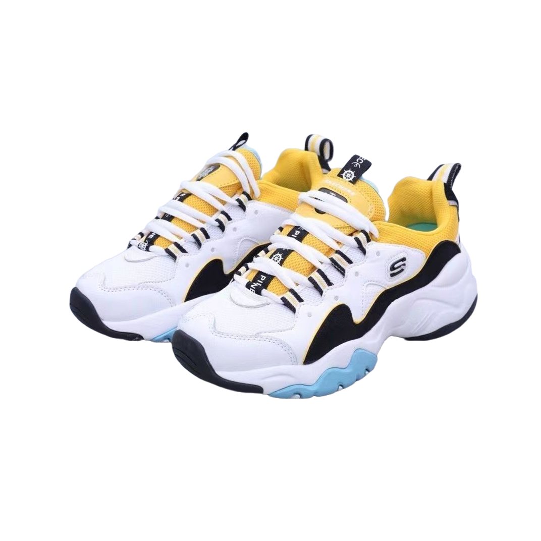 One Piece Trafalgar Law Cosplay Chunky Sneakers, Anime Law White Yellow Black Color Block Dad Shoes, Men Women Thick Platform Casual Walking Trainers, One Piece Anime Fan Collectible Footwear