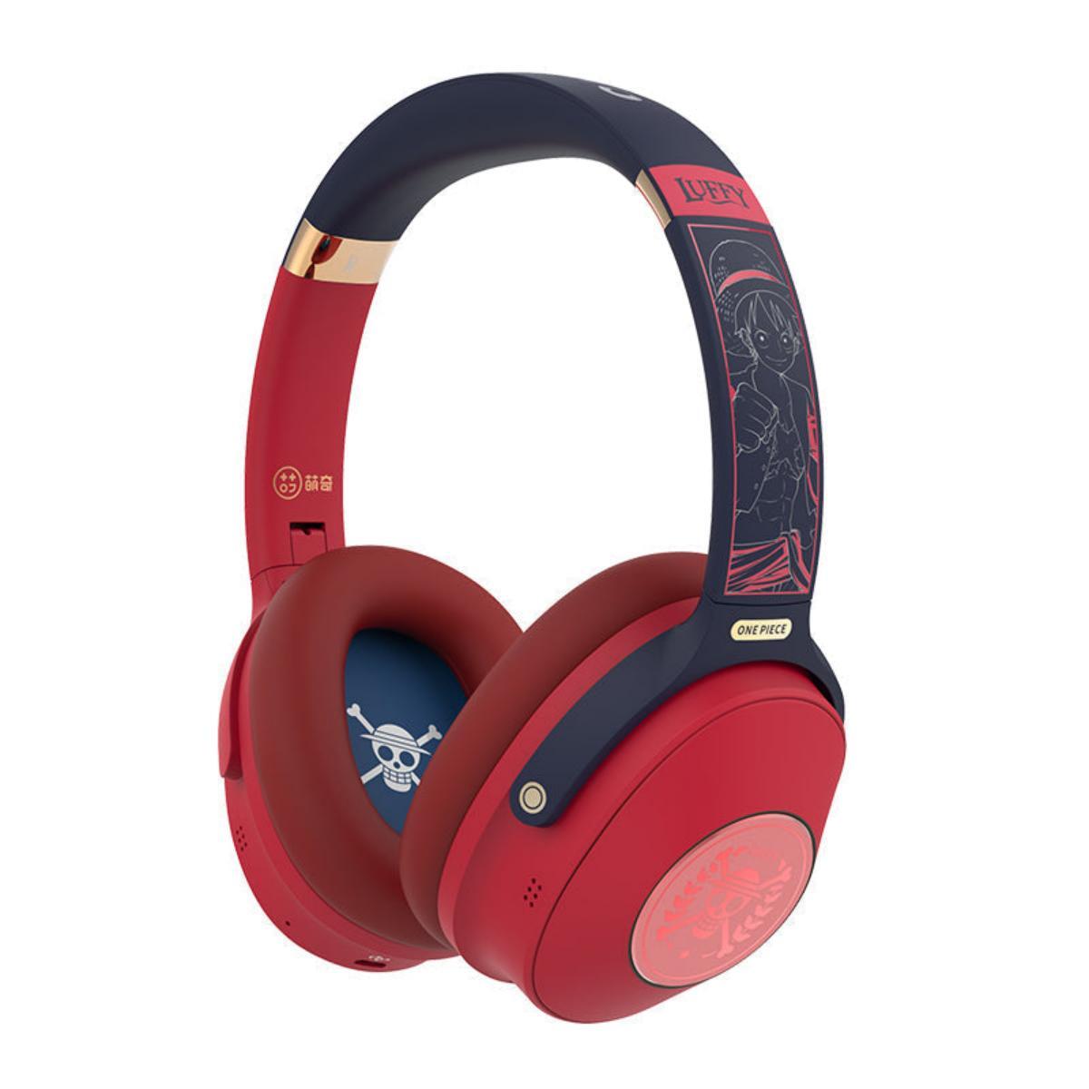 One Piece Luffy Zoro Over-Ear Bluetooth Headphones, Anime Wireless Foldable Headset with RGB LED Light, Stereo Bass Gaming Headphones, Built-in Mic for Travel Phone Call Anime Fans Gift
