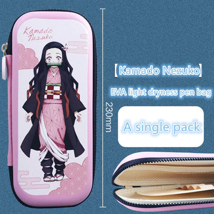Demon Slayer Kimetsu no Yaiba Pencil Case, Hard Shell EVA Anime Pencil Box, Large Capacity Stationery Storage Bag, Tanjiro Nezuko Zenitsu Inosuke Pen Pouch, School Supplies for Students, Anime Merch Gift