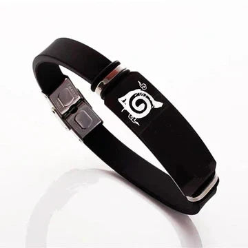 Naruto Anime Wristband Bracelet, Konoha Village Symbol PU Leather Adjustable Bracelet, Cosplay Accessory, Anime Jewelry Gift for Men Women Fans