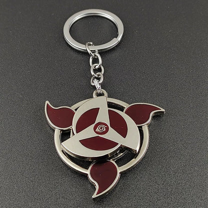 Naruto Sasuke Itachi Kakashi Rotating Sharingan Keychain Metal Anime Pendant Key Ring Cosplay Accessory Collectible Key Charm Gift For Anime Fans