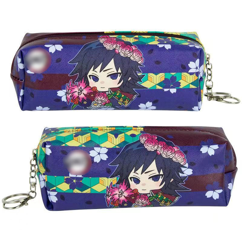 Demon Slayer Anime Pencil Case, Multi Styles Tanjiro Nezuko Zenitsu Rengoku Printed Pen Bag, Large Capacity Zipper Stationery Pouch, Demon Slayer Merch Makeup Bag Gift for Students Anime Fans