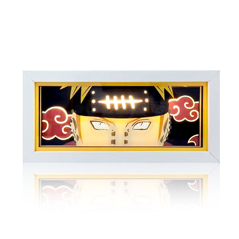 Naruto Anime Paper Cut Light Box, 3D Paper Carving LED Frame Lamp, Sharingan Character Night Light, Desktop Wall Art Decor, Collectible Anime Gift for Naruto Fans