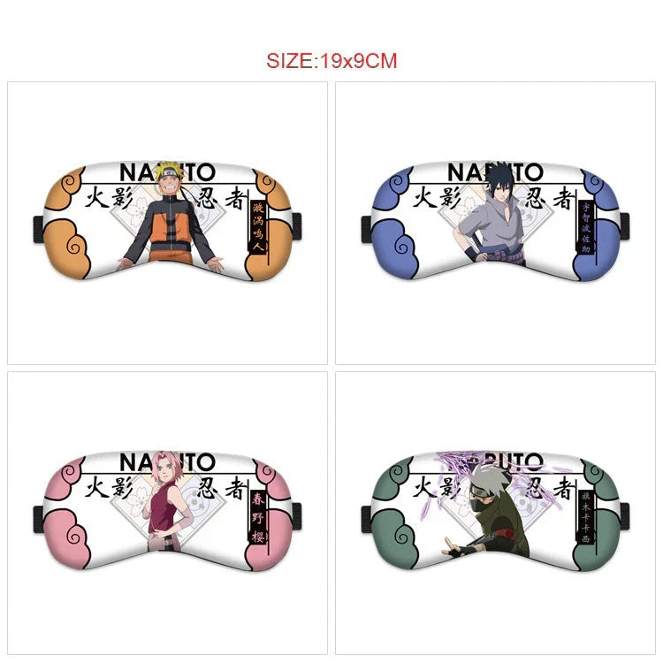 Naruto Anime Sleep Eye Mask, Uchiha Sasuke Itachi Madara Sakura Printed Blindfold, Soft Comfort Light Blocking Eye Cover for Travel Nap, Multiple Styles, Anime Fan Gift