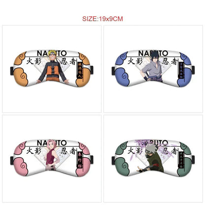 Naruto Anime Sleep Eye Mask, Uchiha Sasuke Itachi Madara Sakura Printed Blindfold, Soft Comfort Light Blocking Eye Cover for Travel Nap, Multiple Styles, Anime Fan Gift