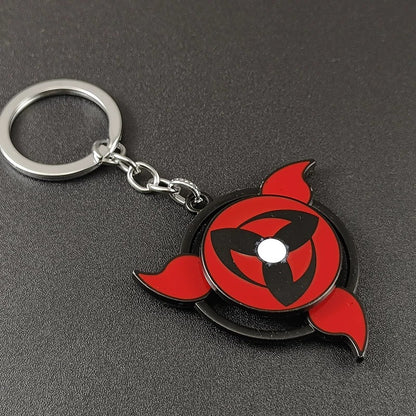 Naruto Sasuke Itachi Kakashi Rotating Sharingan Keychain Metal Anime Pendant Key Ring Cosplay Accessory Collectible Key Charm Gift For Anime Fans