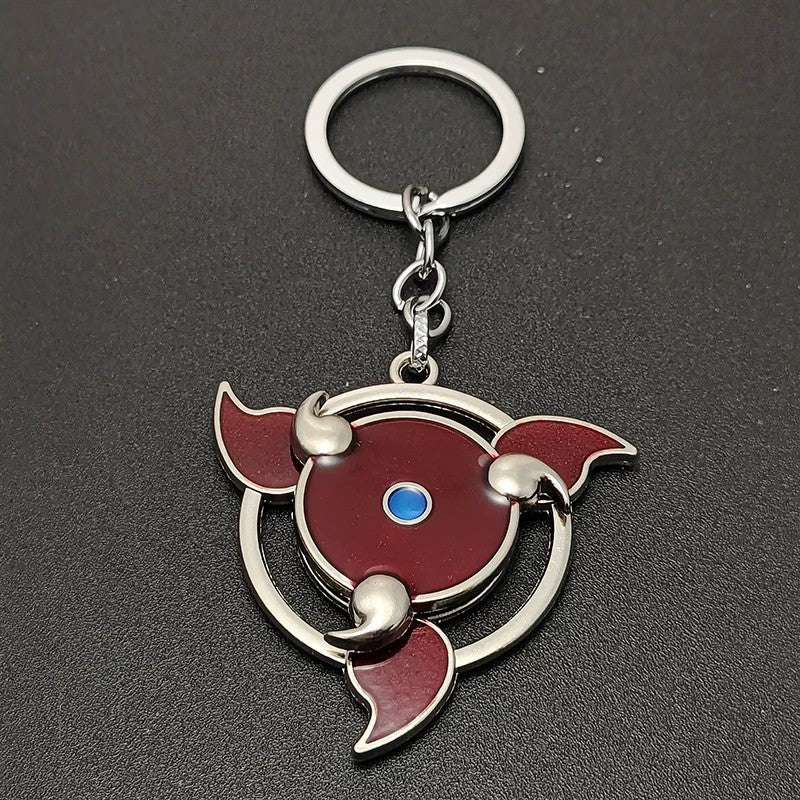 Naruto Sasuke Itachi Kakashi Rotating Sharingan Keychain Metal Anime Pendant Key Ring Cosplay Accessory Collectible Key Charm Gift For Anime Fans