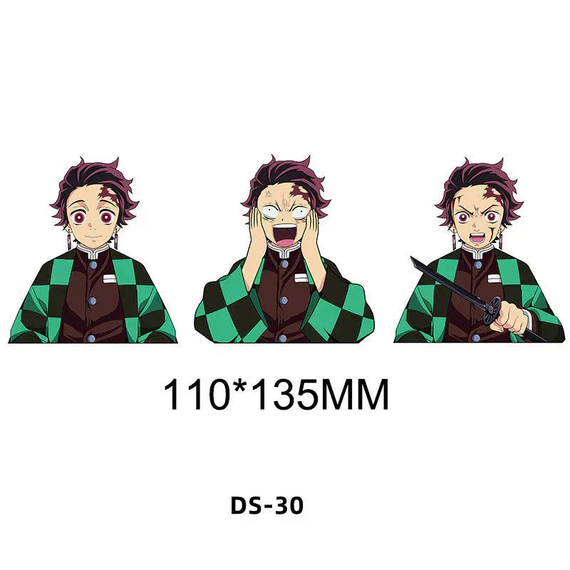Demon Slayer 3D Lenticular Motion Stickers, Anime Changing Flip Stickers, Nezuko Tanjiro Zenitsu Giyuu Mitsuri Shinobu Waterproof Decals, Holographic Shift Stickers for Laptop Water Bottle Car, Anime Fan Collectible Sticker