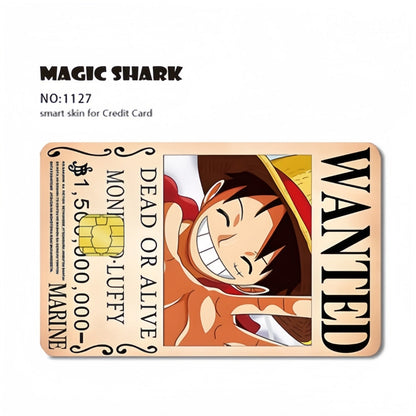 One Piece Anime Credit Card Skin Stickers, Luffy Zoro Nami Wanted Poster Card Decal, Removable Bank Card Cover Sticker, Anime Card Skin, Gift for One Piece Fans