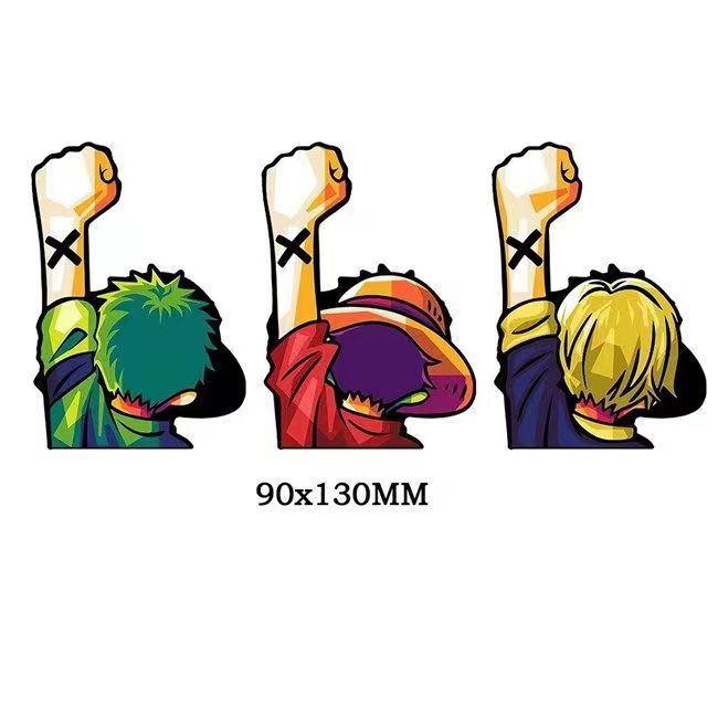 One Piece 3D Motion Stickers, Lenticular Anime Character Decals, Luffy Zoro Nami Changing Image Sticker, Waterproof Peekers Sticker for Car Laptop Water Bottle, One Piece Fans Collectible Decor