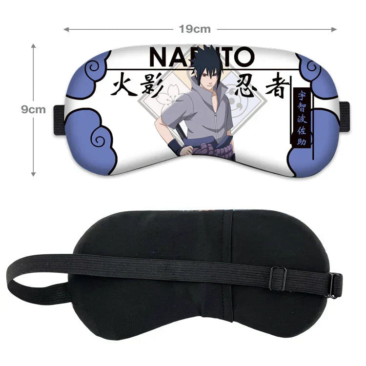 Naruto Anime Sleep Eye Mask, Uchiha Sasuke Itachi Madara Sakura Printed Blindfold, Soft Comfort Light Blocking Eye Cover for Travel Nap, Multiple Styles, Anime Fan Gift