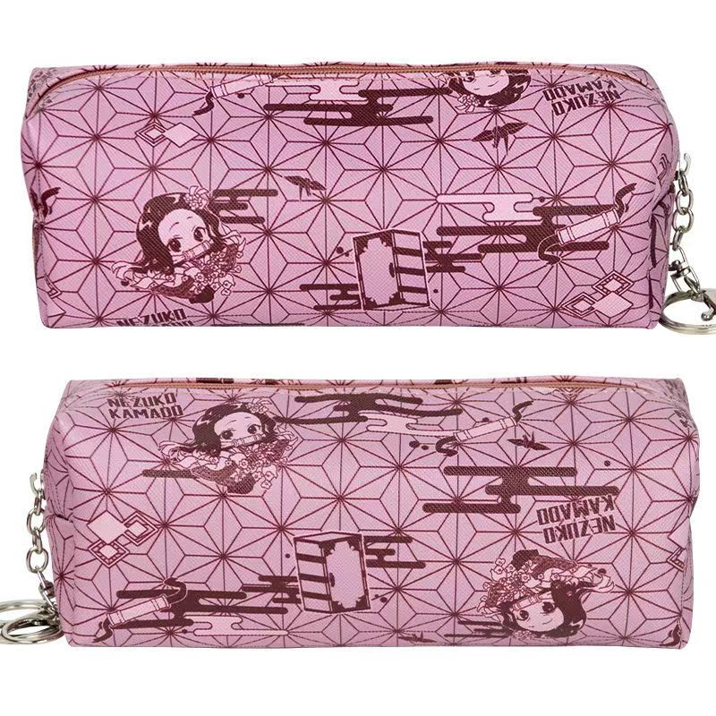 Demon Slayer Anime Pencil Case, Multi Styles Tanjiro Nezuko Zenitsu Rengoku Printed Pen Bag, Large Capacity Zipper Stationery Pouch, Demon Slayer Merch Makeup Bag Gift for Students Anime Fans