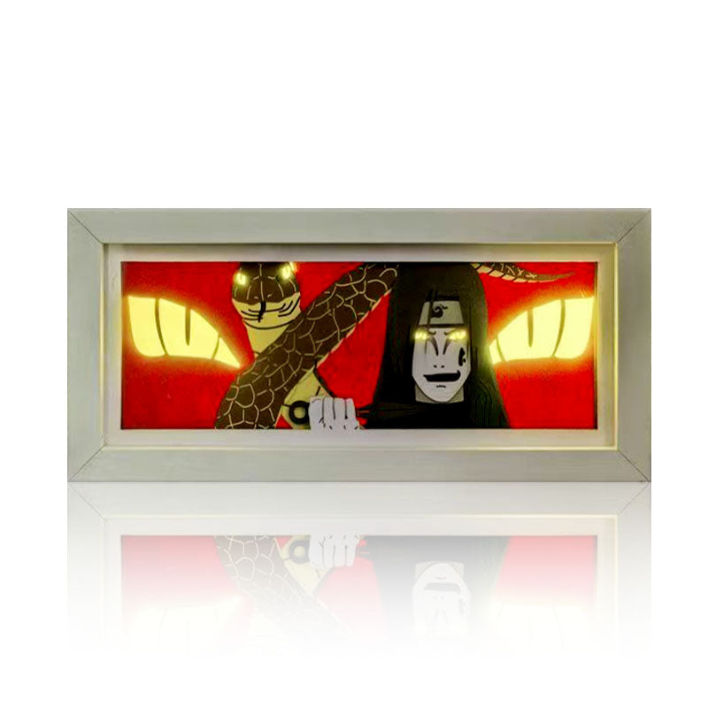 Naruto Anime Paper Cut Light Box, 3D Paper Carving LED Frame Lamp, Sharingan Character Night Light, Desktop Wall Art Decor, Collectible Anime Gift for Naruto Fans