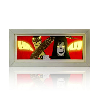 Naruto Anime Paper Cut Light Box, 3D Paper Carving LED Frame Lamp, Sharingan Character Night Light, Desktop Wall Art Decor, Collectible Anime Gift for Naruto Fans
