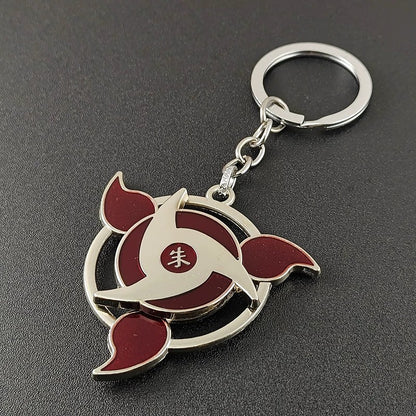 Naruto Sasuke Itachi Kakashi Rotating Sharingan Keychain Metal Anime Pendant Key Ring Cosplay Accessory Collectible Key Charm Gift For Anime Fans