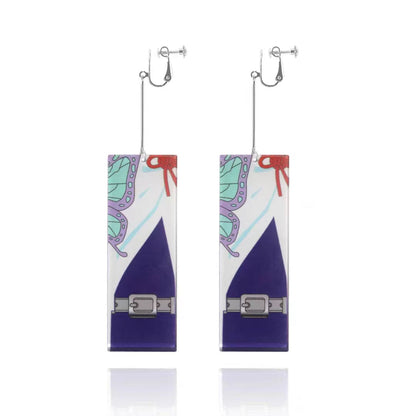 Demon Slayer Anime Earrings, Tanjiro Hanafuda Drop Dangle Earrings, Multiple Styles Acrylic Cosplay Earrings, Demon Slayer Kimetsu No Yaiba Jewelry, Anime Cosplay Accessories Gift for Demon Slayer Fans