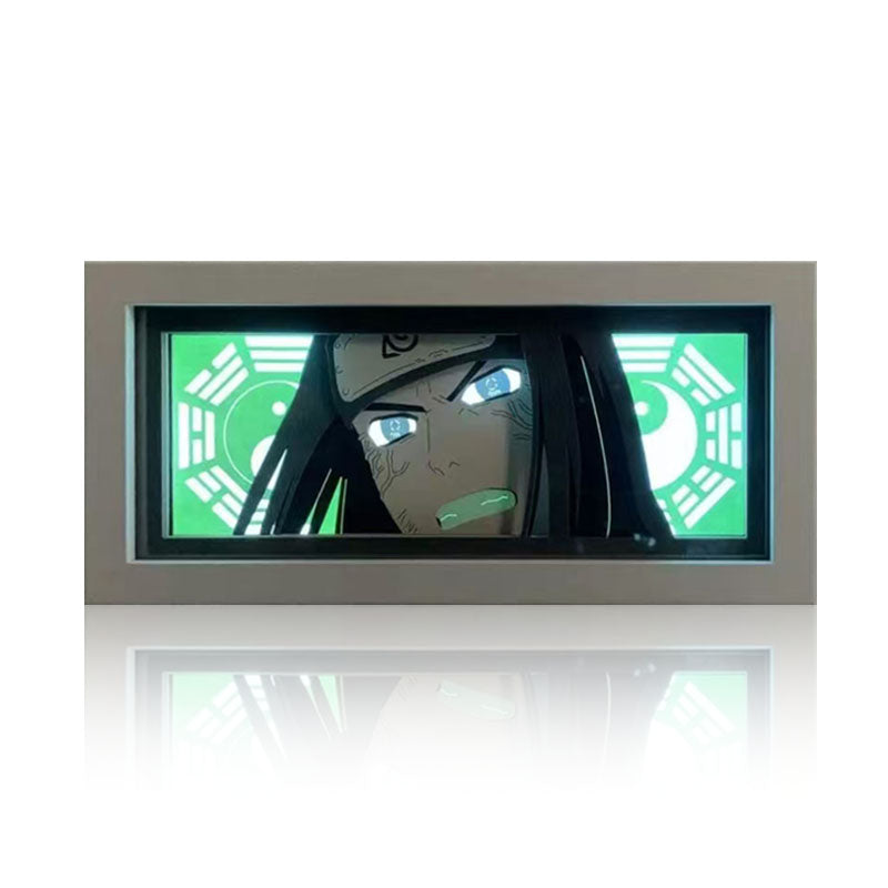Naruto Anime Paper Cut Light Box, 3D Paper Carving LED Frame Lamp, Sharingan Character Night Light, Desktop Wall Art Decor, Collectible Anime Gift for Naruto Fans