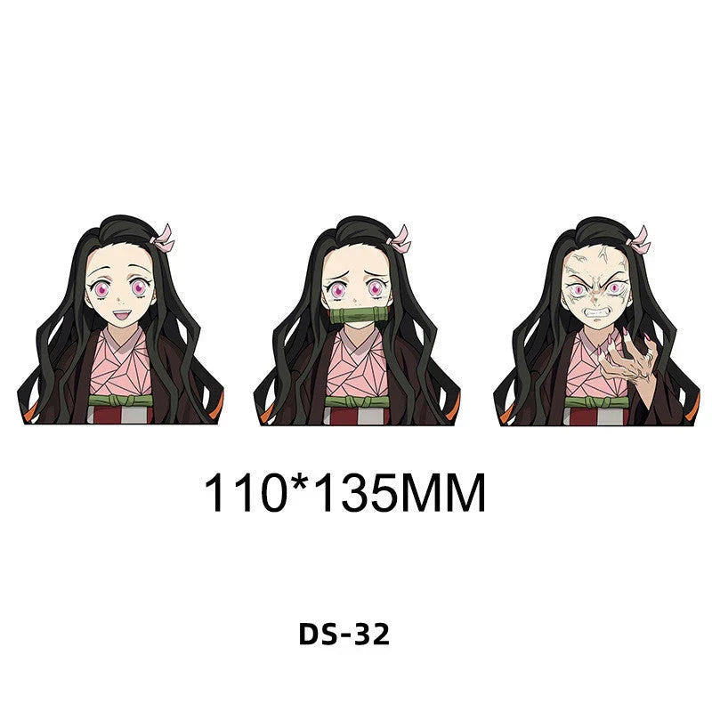 Demon Slayer 3D Lenticular Motion Stickers, Anime Changing Flip Stickers, Nezuko Tanjiro Zenitsu Giyuu Mitsuri Shinobu Waterproof Decals, Holographic Shift Stickers for Laptop Water Bottle Car, Anime Fan Collectible Sticker