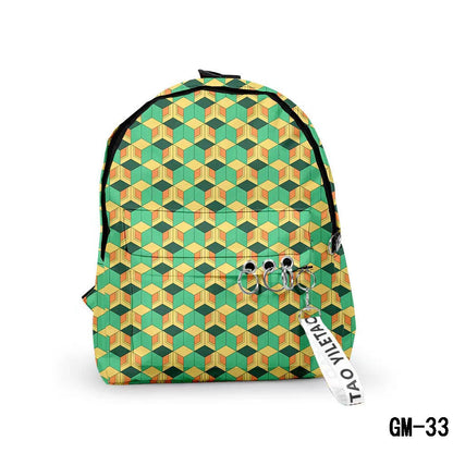 Demon Slayer Anime Backpack, Multi Styles Tanjiro Nezuko Zenitsu Rengoku Printed School Backpack, Lightweight Casual Daypack, Demon Slayer Merch Bookbag Gift for Teens Anime Fans