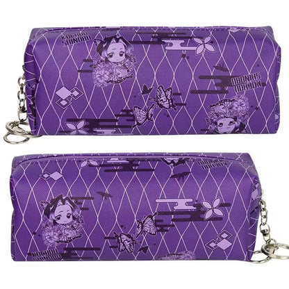 Demon Slayer Anime Pencil Case, Multi Styles Tanjiro Nezuko Zenitsu Rengoku Printed Pen Bag, Large Capacity Zipper Stationery Pouch, Demon Slayer Merch Makeup Bag Gift for Students Anime Fans