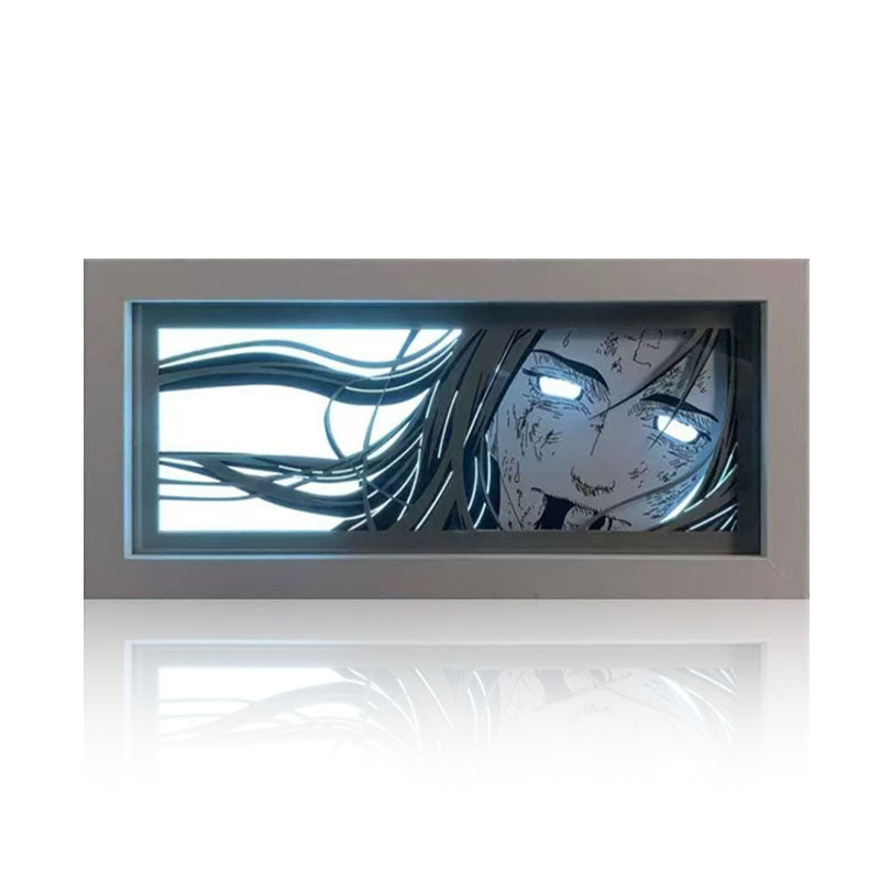 Naruto Anime Paper Cut Light Box, 3D Paper Carving LED Frame Lamp, Sharingan Character Night Light, Desktop Wall Art Decor, Collectible Anime Gift for Naruto Fans