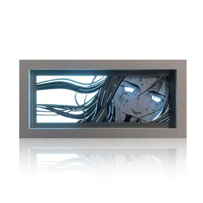 Naruto Anime Paper Cut Light Box, 3D Paper Carving LED Frame Lamp, Sharingan Character Night Light, Desktop Wall Art Decor, Collectible Anime Gift for Naruto Fans
