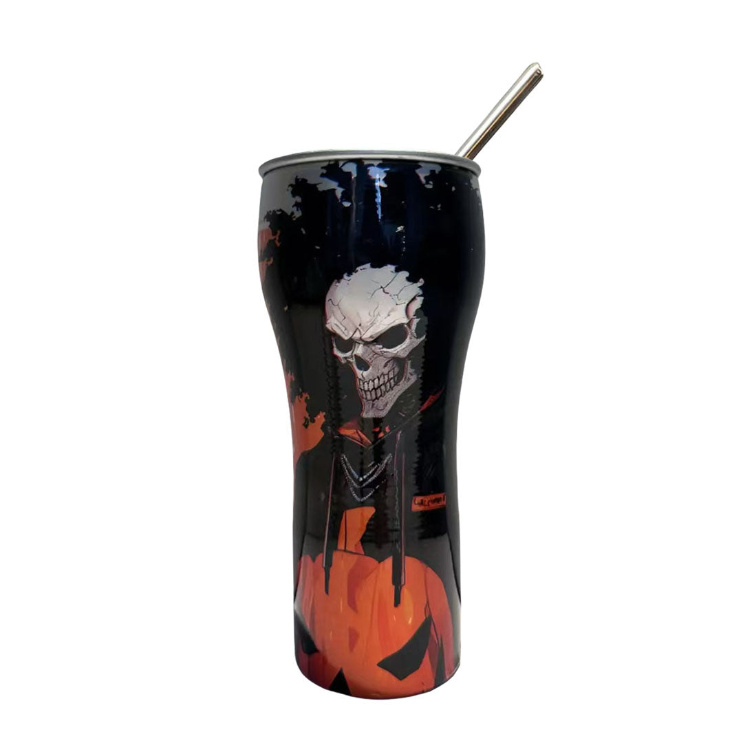 One Piece Anime Tumbler with Straw, Stainless Steel Insulated Travel Cup, Luffy Zoro Nami Wanted Poster Design Coffee Mug, Leak Proof Reusable Water Bottle, One Piece Merch Gift for Anime Fans