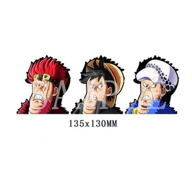 One Piece 3D Motion Stickers, Lenticular Anime Character Decals, Luffy Zoro Nami Changing Image Sticker, Waterproof Peekers Sticker for Car Laptop Water Bottle, One Piece Fans Collectible Decor