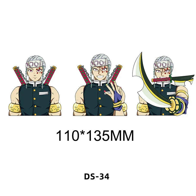 Demon Slayer 3D Lenticular Motion Stickers, Anime Changing Flip Stickers, Nezuko Tanjiro Zenitsu Giyuu Mitsuri Shinobu Waterproof Decals, Holographic Shift Stickers for Laptop Water Bottle Car, Anime Fan Collectible Sticker