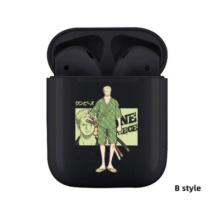 One Piece Anime TWS Wireless Earbuds, Luffy Zoro Sanji Chopper Skull Logo Printed Bluetooth Earphones, Stereo In-Ear Headphones with Portable Charging Case, Anime Fan Gift Wireless Headset