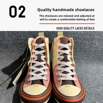 Demon Slayer Nezuko Kamado High Top Canvas Sneakers, Kimetsu No Yaiba Anime Pink Pattern Casual Shoes, Men Women Cosplay Streetwear Trainers, Demon Slayer Fan Collectible Footwear Gift