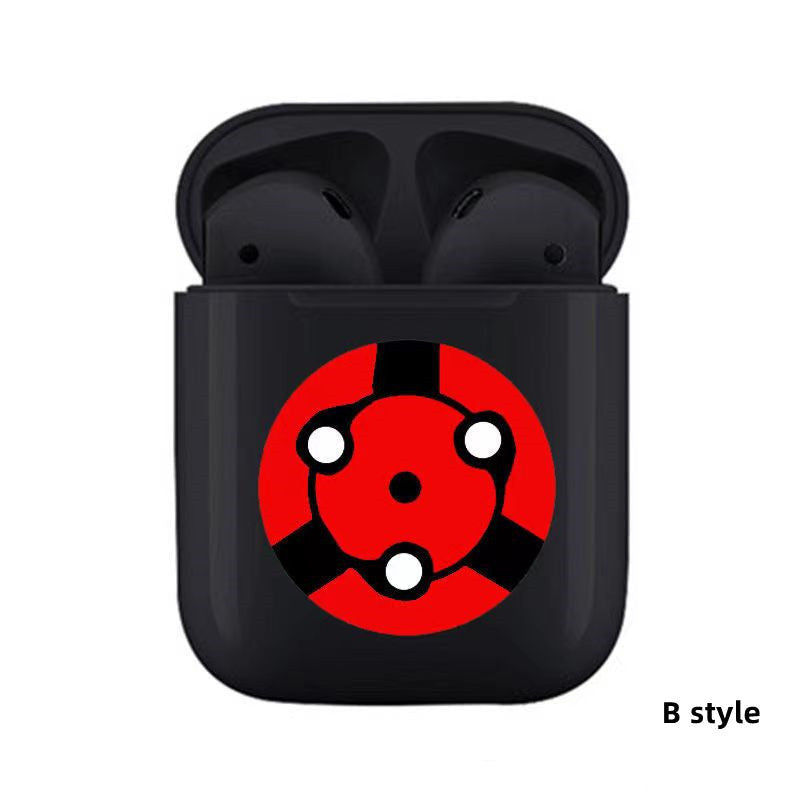 Naruto Anime Wireless Earbuds, Sharingan Akatsuki Konoha Pattern Bluetooth Earphones, Touch Control TWS Earphones, Portable Stereo Headset, Naruto Fan Gift for Anime Lovers